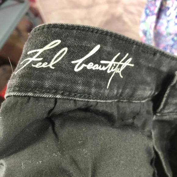 White House Black Market skinny leg black denim jeans sz 6 regular minimalist - Picture 5 of 6